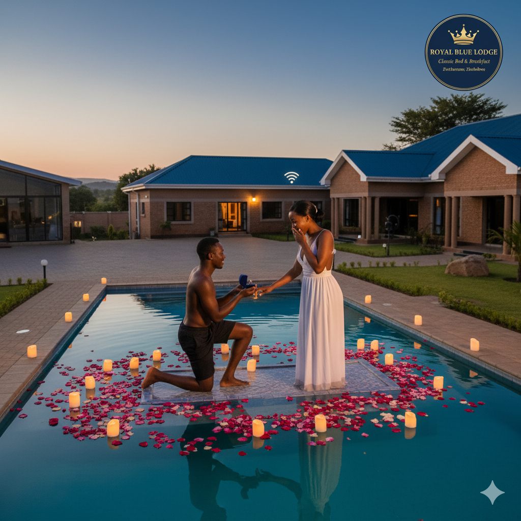 Romantic Poolside Proposal